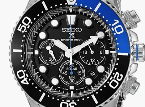 Seiko Mens SSC017 Prospex Analog Japanese Quartz Solar Stainless Steel Dive Watch