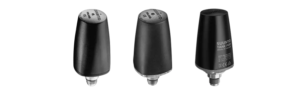 Suunto Wireless Transmitters and Tank PODs Recall. Image shows the three devices in question.