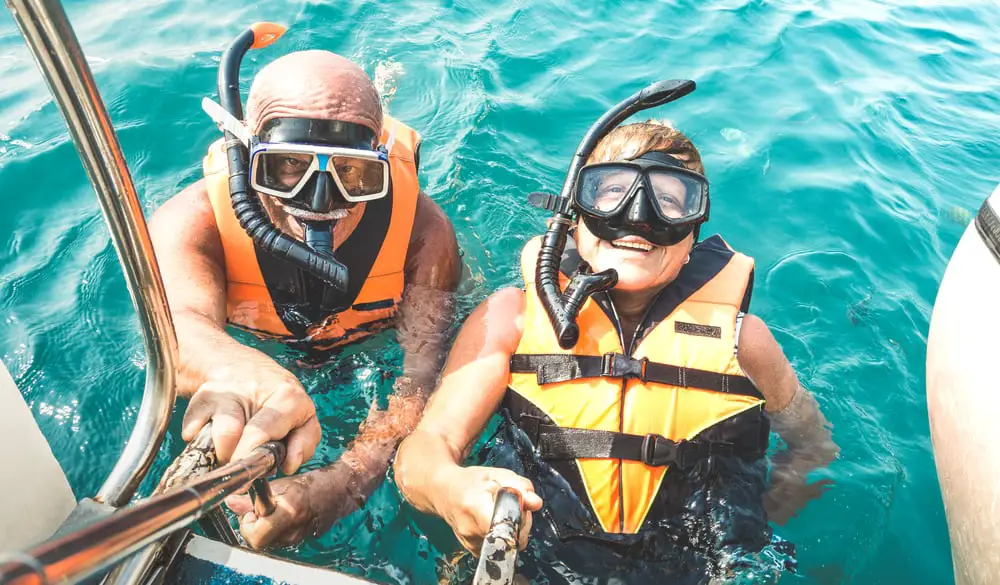 Using a life vest to snorkel