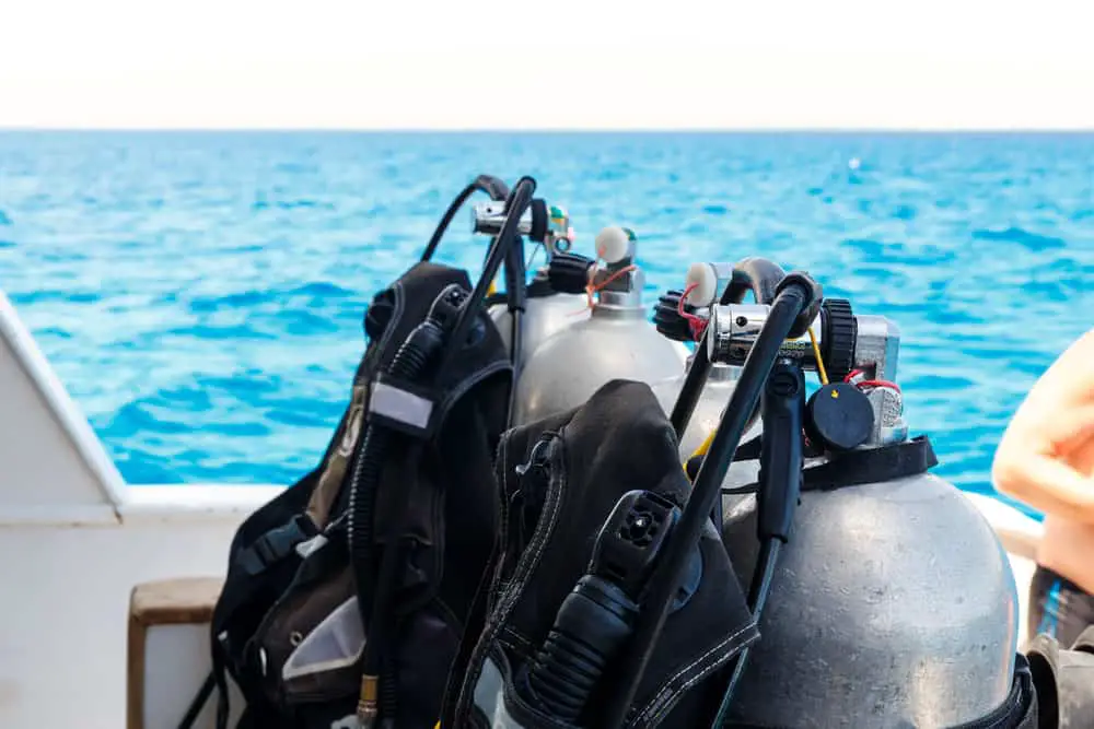 Defective gear needing quick repair when on a boat. Can be as complex as fixing a tank valve to reparing a fin or mask strap break.