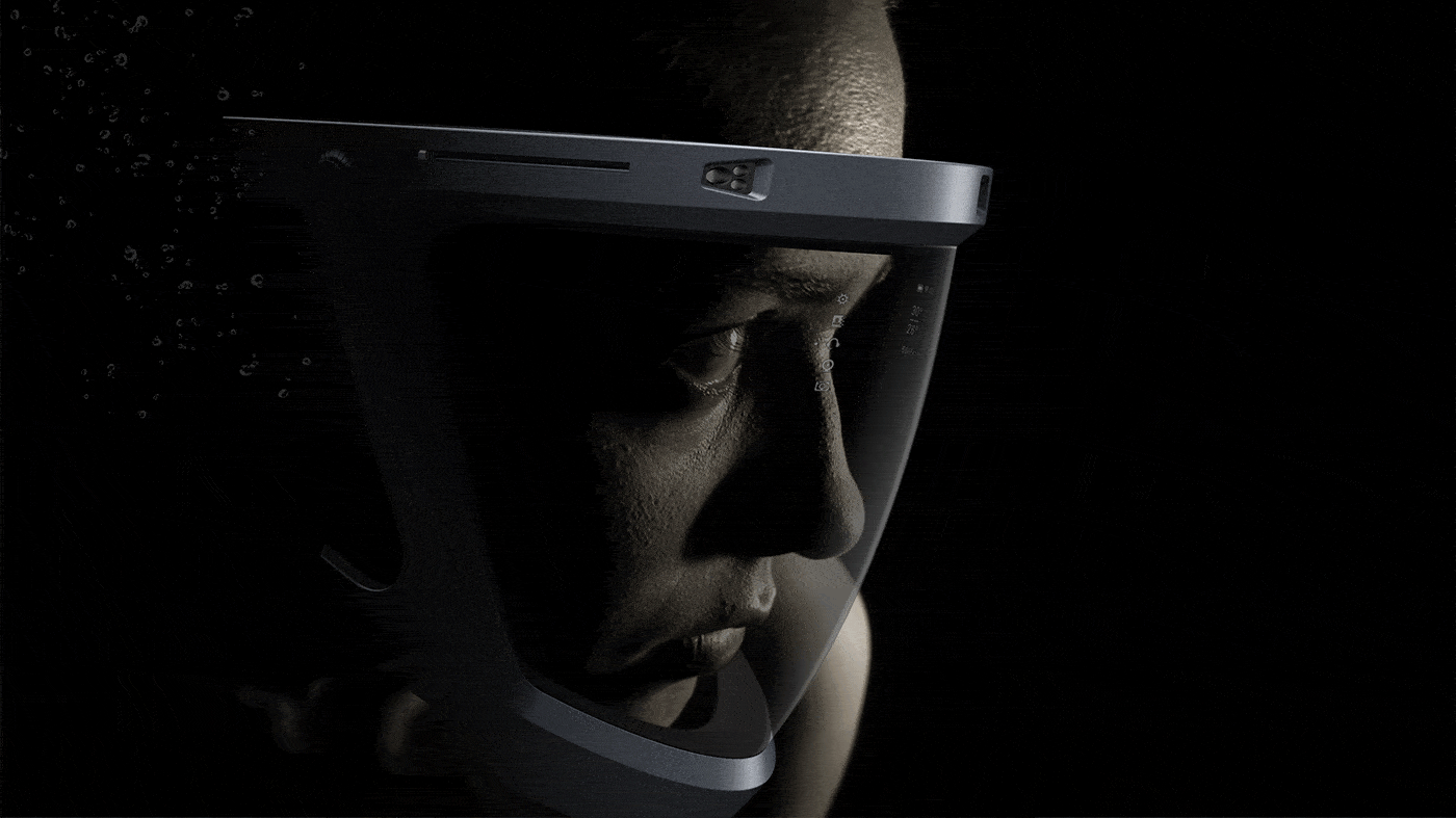 D-Mask with integrated LED lights D-Mask with integrated LED lights