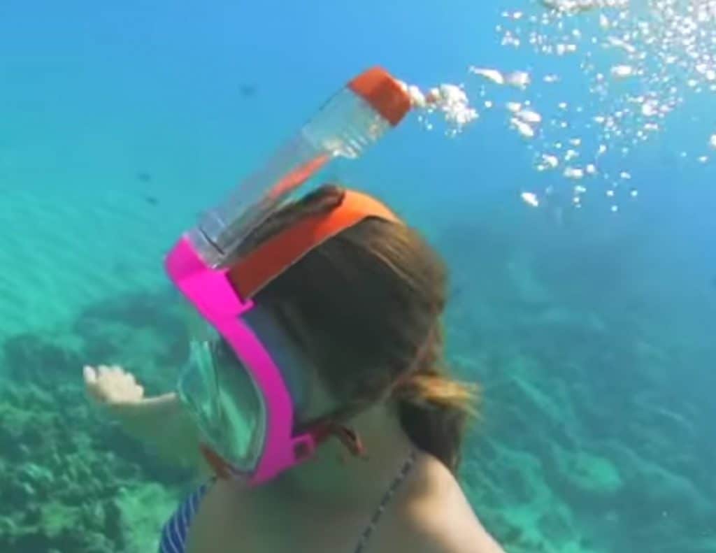 Diving with a full face snorkel mask