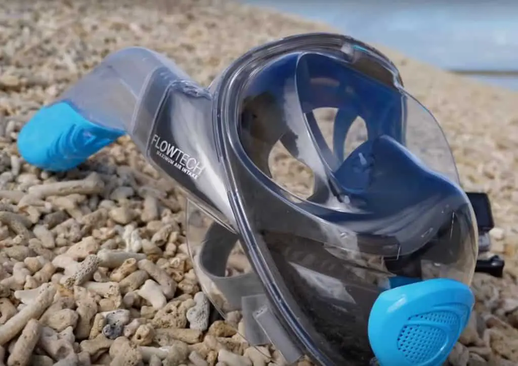 Full-face masks can help to make sure to breathe air and not water. Even if you go down like at scuba diving!