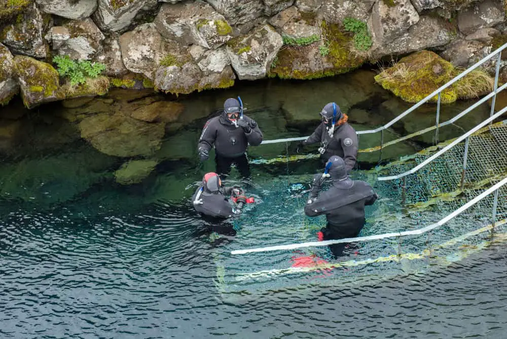 Snorkeling at Silfra rift, Iceland