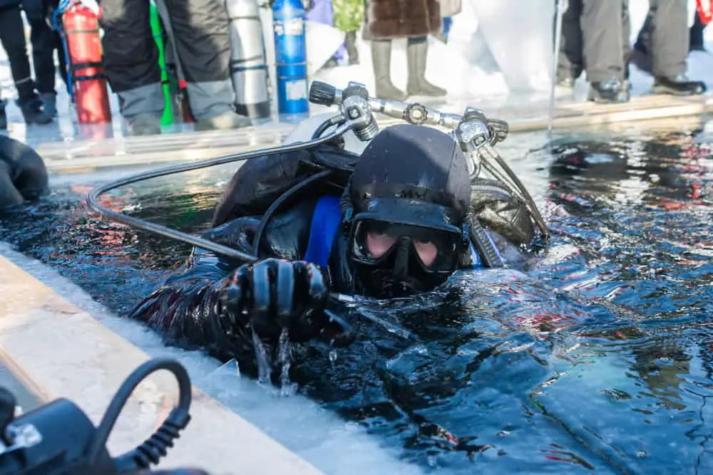 How do you punch a hole through the ice if you dive underneath